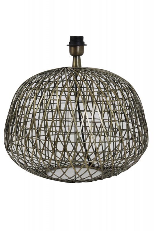 LAMP BASE FLAT WIRE ANTIQUE BRONZ AND LAMP SHADE PALM - TABLE LAMPS LAMP BASE FLAT WIRE ANTIQUE BRONZ AND LAMP SHADE PALM - TABLE LAMPS